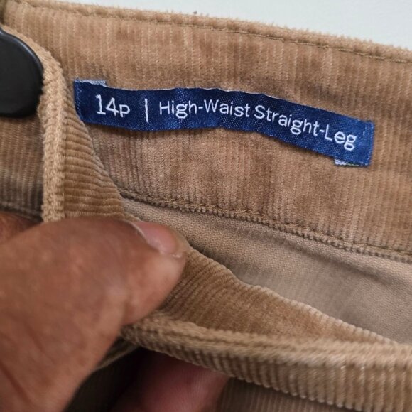 Talbots Women's High-Waist Straight-Leg Corduroy Pants 14P Tan Winter Durable & - Picture 5 of 7